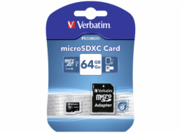 Verbatim microSDXC          64GB Class 10 UHS-I vc. adapteru