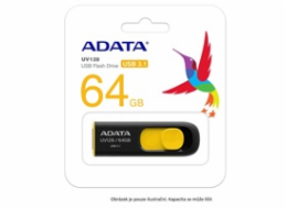 ADATA Flash Disk 16GB USB 3.0 Dash Drive UV128, černý/žlutý (R: 40MB / W: 25MB)