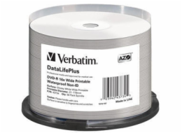 VERBATIM DVD-R 4,7GB/ 16x/ WIDE GLOSSY WATERPROOF/ printable NoID/ 50pack/ spindle