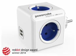 Zásuvka PowerCube ORIGINAL USB, Blue, 4 rozbočka, 2x USB