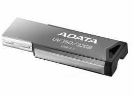 ADATA Flash Disk 32GB UV350, USB 3.2 Dash Drive, tmavě stříbrná textura kov