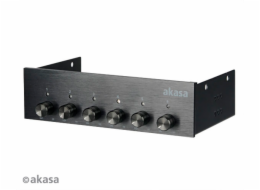 Akasa AK-FC-08BKV2 AKASA ovládací panel FC.SIX do 5.25” pozice, 6x FAN, černý hliník