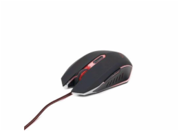 GEMBIRD myš MUSG-001-R optická, červeno-černá, 2400 dpi, USB