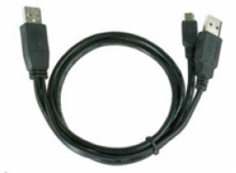 GEMBIRD Kabel USB 2.0 A-Mini B (5pin) propojovací 0,9m DUÁLNÍ (extra napájení)