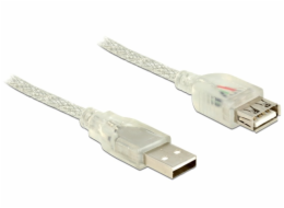 Delock Prodlužovací kabel USB 2.0 Typ-A samec > USB 2.0 Typ-A samice 3 m transparentní