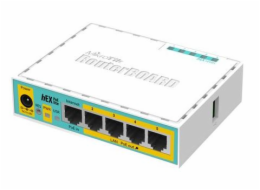 MikroTik RouterBOARD hEX PoE Lite, 650MHz CPU, 64MB RAM, 5x LAN, USB, PoE, 1x USB, vč. L4 licence