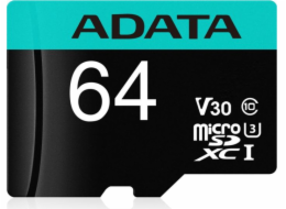 ADATA MicroSDXC 64 GB AUSDX64GUI3V30SA2-RA1 ADATA MicroSDXC karta 64GB XPG UHS-I U3 (R:95/W:90 MB/s) + SD adaptér