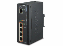 Planet průmyslový PoE/LAN extender, 1xPoE-in, 4xPoE-out 60W, 802.3bt/at/af, Gigabit, IP67, ESD+EFT, -40~75°C