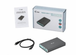 iTec MySafe USB-C/USB-A 2x M.2 SATA Drive Metal External case with RAID 10Gbps