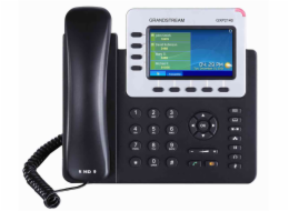 Telefon Grandstream GXP-2140 VoIP, barevný LCD, 4x SIP účty, 4x linky, 2x RJ45, POE, 5x prog. tl.