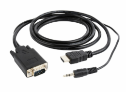 Gembird A-HDMI-VGA-03-6 adaptér k video kabelům 1,8 m HDMI Typ A (standardní) VGA (D-Sub) + 3.5mm Černá