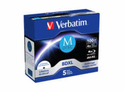 1x5 Verbatim M-Disc BD-R Blu-Ray 100GB 4x Speed inkjet print. JC