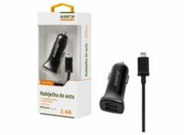 Nabíječka do auta ALIGATOR pro iPh 5/6/7/8 s 2xUSB výstupem 2,4A, Turbo charge, černá