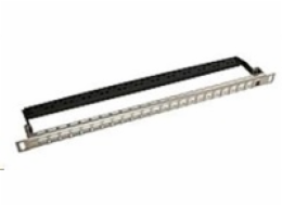 Solarix Univerzální modulární neosazený patch panel 24 portů nerez 0,5U SX24HDM-0-STP-SL-UNI