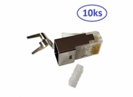 Konektor STP RJ45 (8p8c), Cat6A, 50µm, skládaný, drát - 10 ks