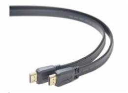 Kabel propojovací HDMI 1.4 + Ethernet plochý , zlacené konektory, 2m 