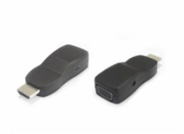 PremiumCord Převodník HDMI na VGA miniaturní provedení se zvukem a napájecím konektorem - černý