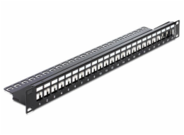 Delock Keystone Patch Panel - Propojovací panel - černá - 1U - 19" - 24 porty
