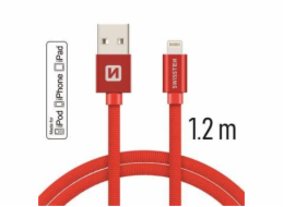 Swissten Datový Kabel Textile Usb / Lightning Mfi 1,2 M Červený