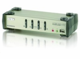 Aten CS-1734BC KVM přepínač USB Hub, OSD, 4PC audio+USB-PS/2 ATEN přepínač 4-port KVMP USB+PS/2, usb hub, audio, OSD, 1.2m kabely