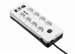 Eaton Protection Box 8 Tel@ USB FR, přepěťová ochrana, 8 zásuvek, 2x USB nabíječka, 1m