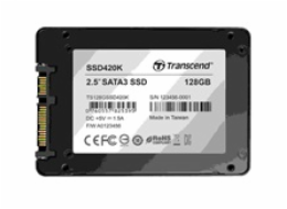 TRANSCEND SSD420K 128GB Industrial SSD disk2.5" SATA3, MLC, Ind., Aluminium case, černý