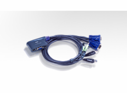 Aten 2-port KVM USB mini, audio, 0,9m