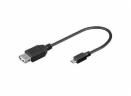 PREMIUMCORD Redukce USB 2.0 A - Micro B OTG, kabel (F/M, On The Go kompatibilní)