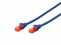 Digitus Ecoline Patch Cable, UTP, CAT 6e, AWG 26/7, modrý 0,5m, 1ks
