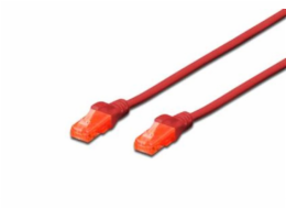 DIGITUS CAT 6 U-UTP patch cable PVC AWG 26/7 length 0.5m color red