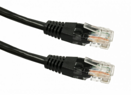 Kat. 6 RJ45 UTP měděný propojovací kabel, 1 m, černý