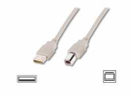 Digitus Připojovací kabel USB 2.0, typ A - B M / M, 1,0 m,šedý