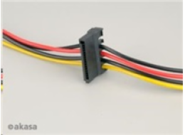 AKASA kabel  SATA redukce napájení ze 4pin Molex konektoru na 2x SATA, 30cm