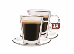 Maxxo DH909 lungo dvoustěnné termo šálky s podšálky 2ks