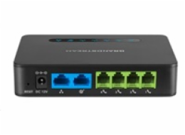 Grandstream HT814 (ATA), 4x FXS, 2 SIP profily, 1x Gbit LAN, NAT router, 3-cestná konf.