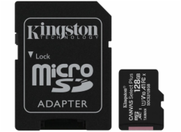 Kingston 128GB micSDXC Canvas Select Plus 100R A1 C10 Card + SD adaptér