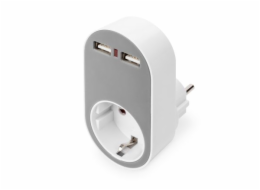 DIGITUS univerzální zásuvkový adaptér 2 x USB-A