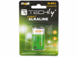 TECHLY 307032 Alkaline battery 9V 6LR61 PP3 1 pcs