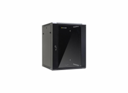 NETRACK 019-150-66-022 wall/hanging cabinet 19 15U/600 mm glass door black remov. side pan.