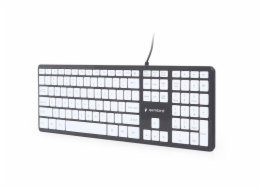 GEMBIRD KB-MCH-02-BKW Multimedia X-scissor keyboard USB US layout black body white keys