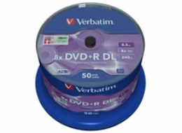 VERBATIM DVD+R(50-pack)/Double Layer/Spindle/ 8X 8.5GB Matt Silver