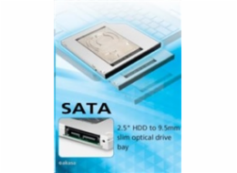 AKASA HDD box  N.Stor S9, 2.5" SATA HDD/SSD do pozice pro optickou mechaniku SATA (výška HDD do 9,5mm)