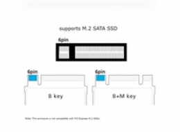 AKASA externí box pro M.2 SSD SATA II, III, USB 3.1 Gen1 Micro-B, (Supports 2230, 2242, 2260 & 2280), hliníkový, černý