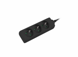 LANBERG Prodlužovací přívod   3M 3X klasická zásuvka měď kabel černý