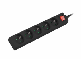 Prodlužovací kabel Lanberg PS1 5 zásuvky 3m vypínač černá