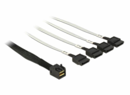 Delock - Kabel SATA/SAS - SAS 6Gbit/s - 4 linky - 4 x Mini SAS HD (SFF-8643) (M) do SATA (F) - 50 cm - opatřený západkou