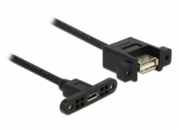 Delock kabel USB 2.0 Micro-B samice přišroubovatelná > USB 2.0 Type-A samice přišroubovatelná 25 cm