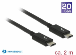 Delock - Kabel Thunderbolt - 24 pin USB-C (M) do 24 pin USB-C (M) - USB 3.1 Gen 1 / Thunderbolt 3 / DisplayPort 1.2a - 20 V - 3 A - 2 m - podporuje 4K - černá