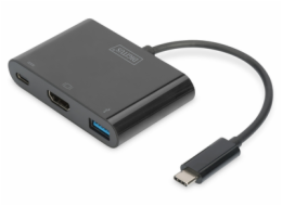Víceportový rozbočovač Digitus USB 3.2 Gen 1, zástrčka USB-C > zásuvka USB-A + USB-C + zásuvka HDMI, rozbočovač USB