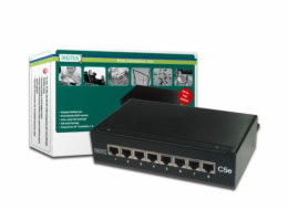 Digitus CAT 5e Desktop Patch Panel, 8 portů 8x RJ45 plně stíněné konektory